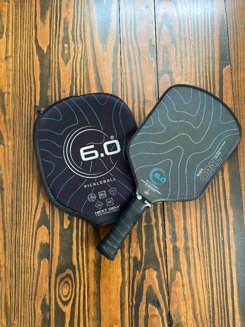 Six Zero Black Opal Pickleball Paddle & Cover